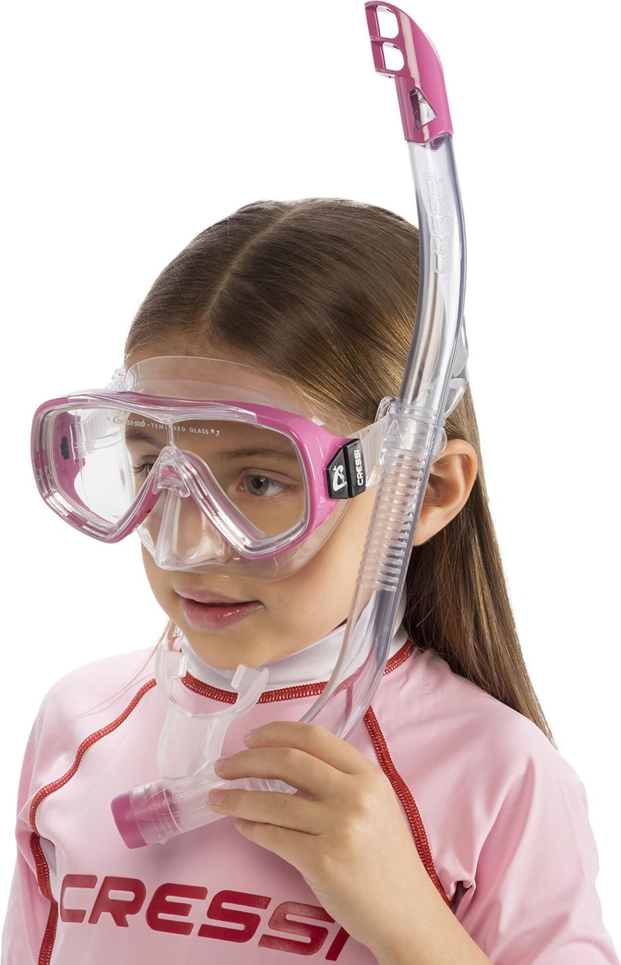 Cressi Junior Ondina Maske Top Şnorkel Seti PEMBE