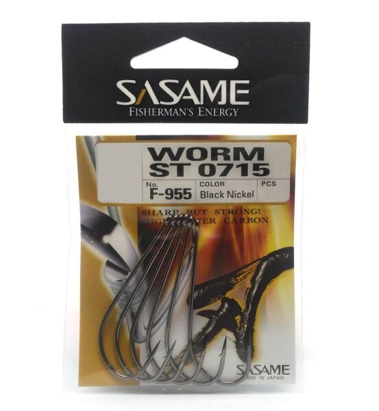 Sasame Worm ST 0715 Black Nikel Olta İğnesi NO:3/0 - Black Nickel