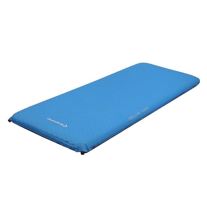 KingCamp Blue/Grey Deluxe Wide Şişme Mat 198 × 76 × 10 cm