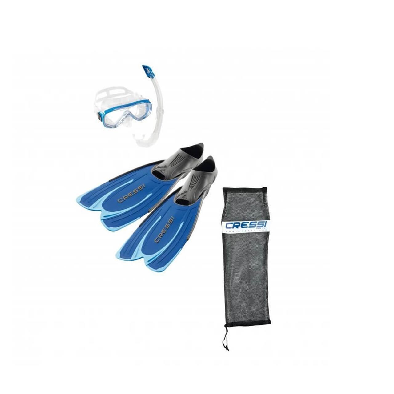 Cressi Agua - Onda - Mexico Palet Maske Şnorkel Set BLUE - NO:41-42