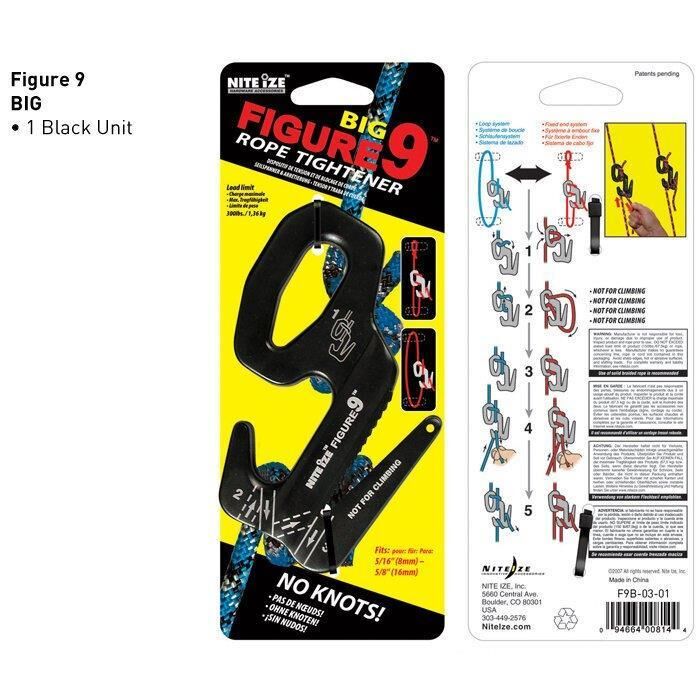 Nite Ize Big Figure 9 Black - Karabinalı Halat Sıkıştırma Mekanizması