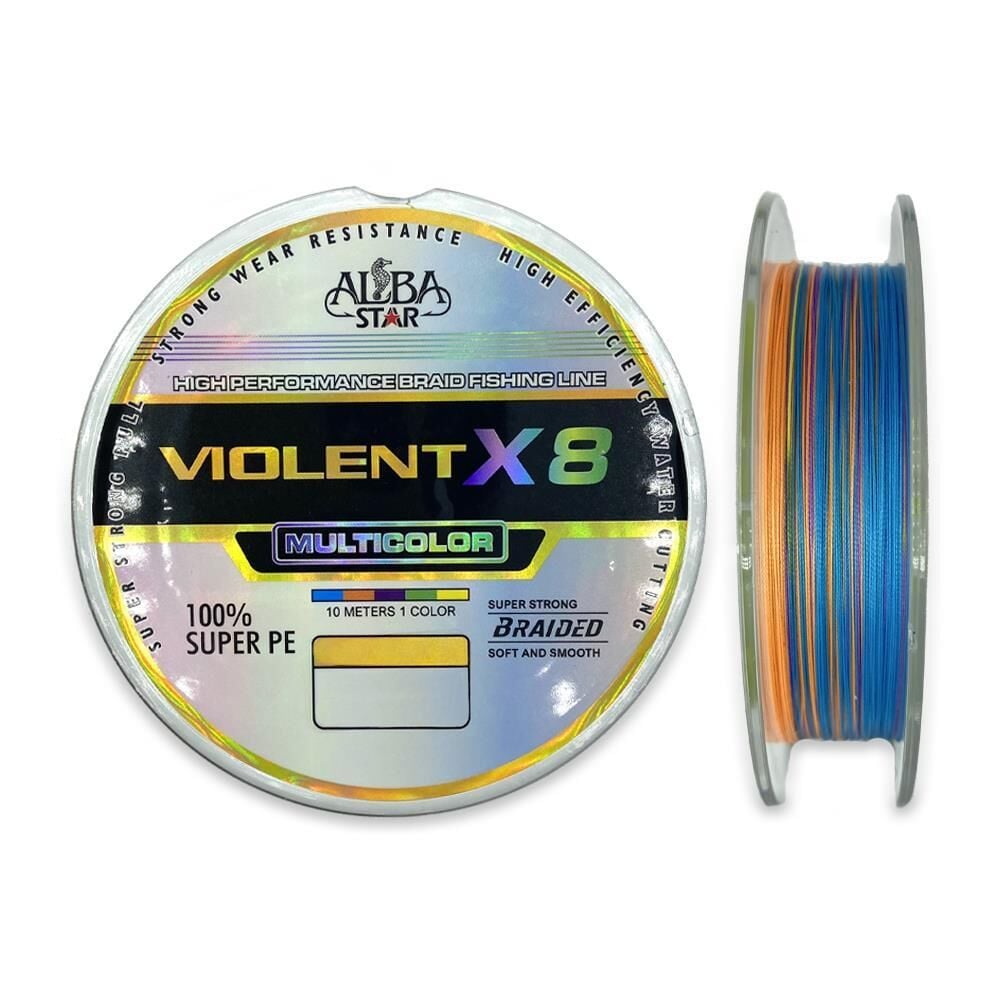 AlbaStar Violent X8 PE Line MultiColor Olta Misinası 300 mt MULTİCOLOR - 0,16 mm
