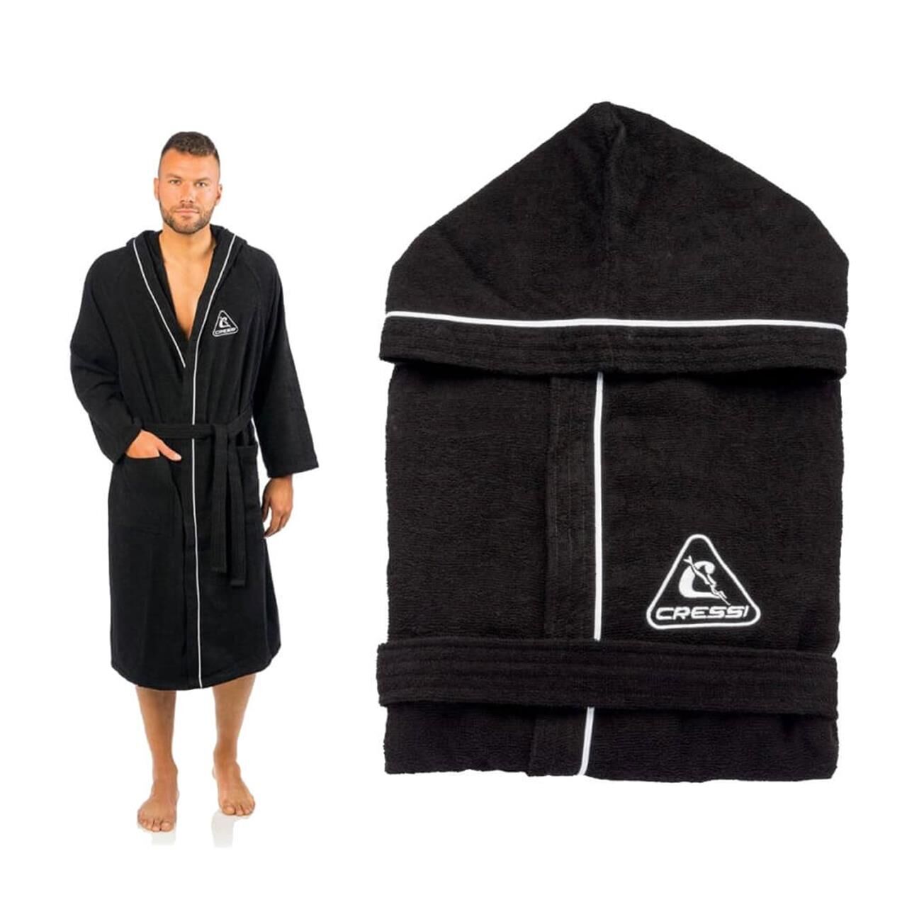 Cressi Mikrofiber Plaj Bornozu BLACK - S