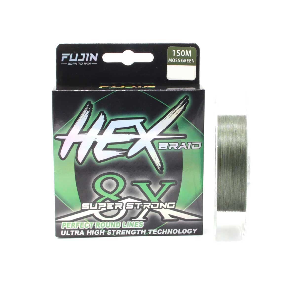 Fujin Hex Braid x8 Moss Green PE İp Olta Misinası 150mt Moss Green - 0,08 mm