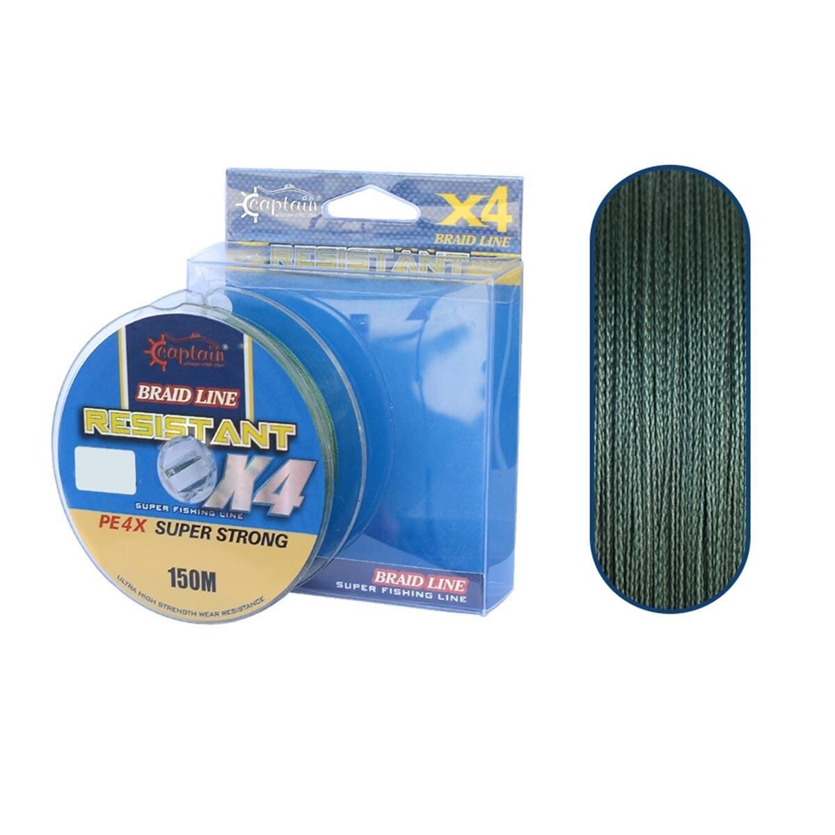 Captain Resistant Braid Line x4 Green İp Olta Misinası 150mt YEŞİL - 0,16 mm