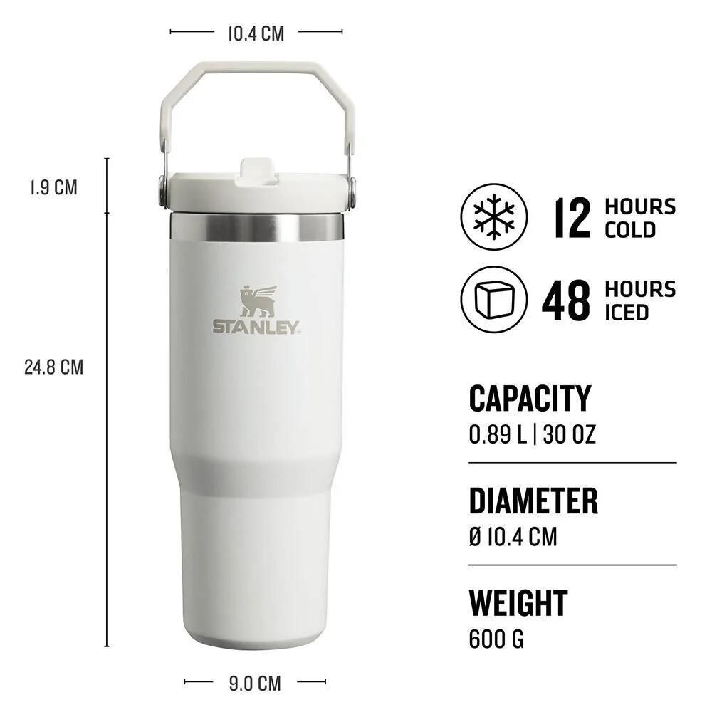 Stanley The IceFlow Flip Straw Pipetli Termos Bardak 0,89 Lt BEYAZ