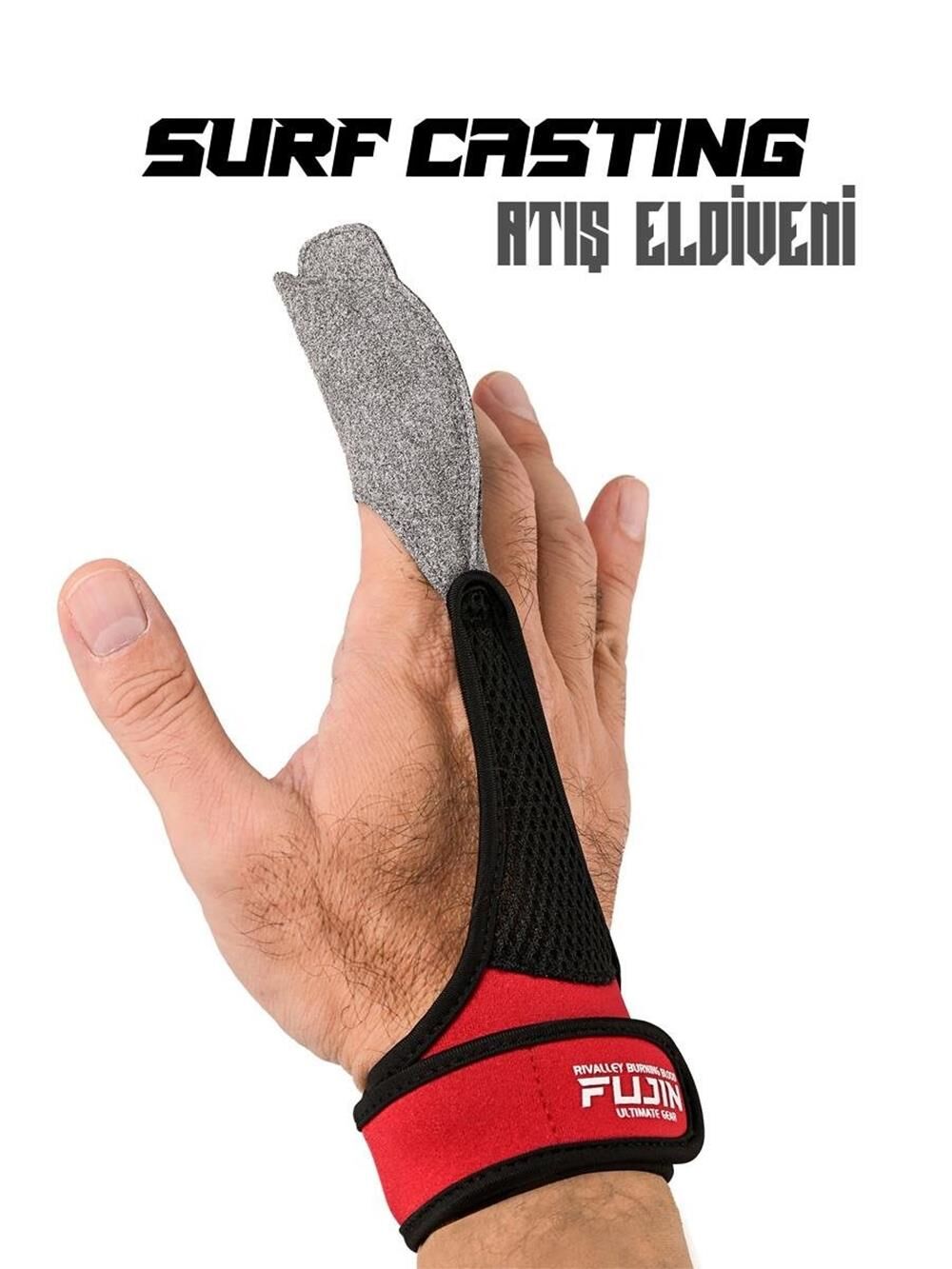 Fujin Pro Angler Surf Casting Atış Eldiveni KIRMIZI