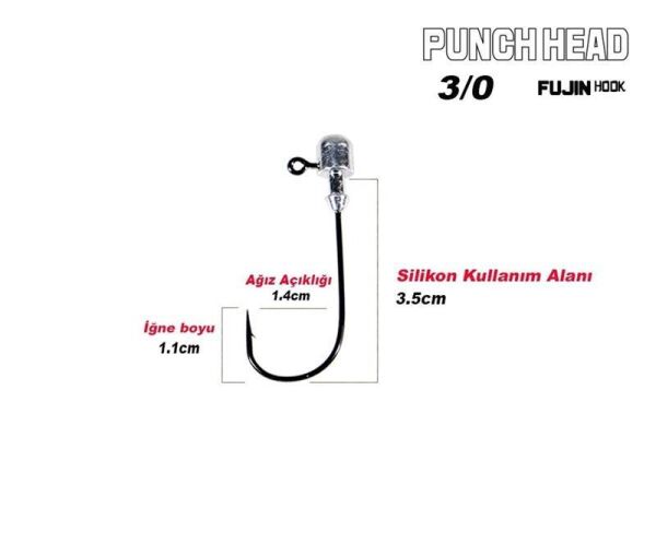 Fujin Punch Head FJ-PH Jig Head no.3/0 SİYAH NİKEL - 7 Gr
