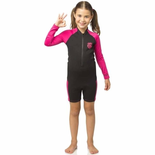 Cressi Little Shark Junior Shorty LS Dalış Elbisesi BLACK / PINK - 2MM - 3/4 YAŞ