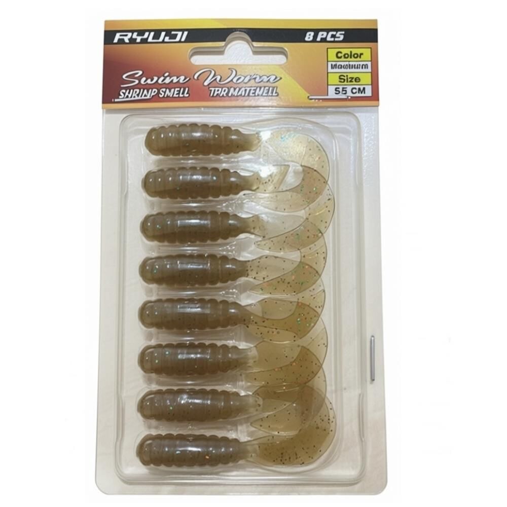 Ryuji Swim Worm 5,5cm TPR Kokulu Silikon Yem Bloodworm