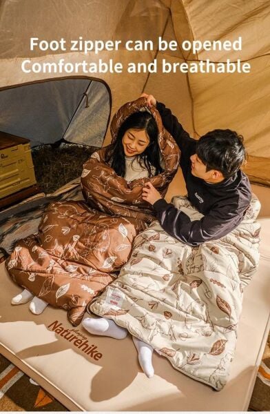 Naturehike Cute Mud Rabbit MT180 Zarf Trazı Pamuklu Uyku Tulumu -8°C Laurel - Right