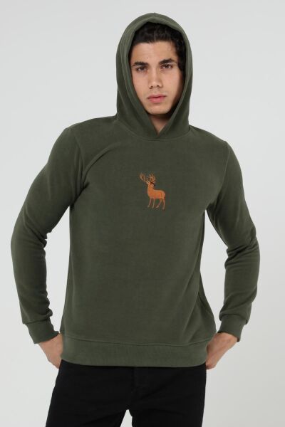 North Trace Crewline Kapüşonlu Erkek Hoodie HAKİ - S