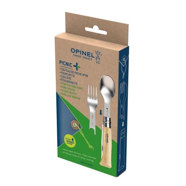 Opinel Nomad Plus Piknik + Çatal Kaşık Takımı