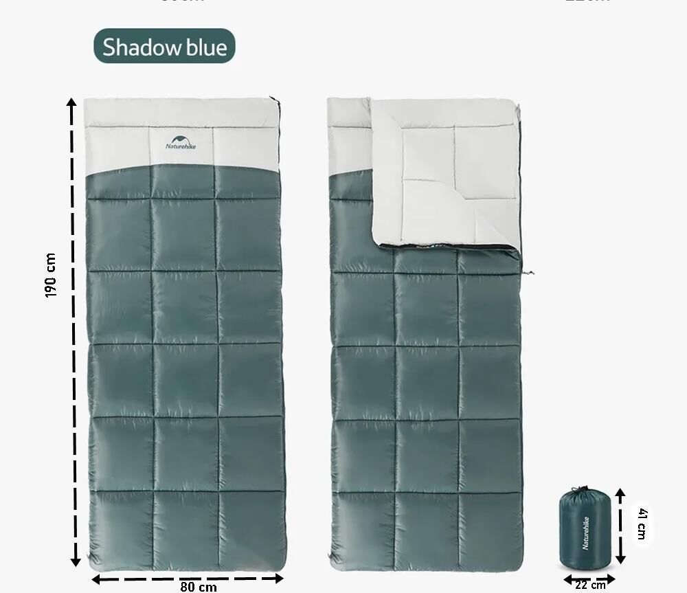 Naturehike LT250 Zarf Tarzı Pamuklu Uyku Tulumu -11°C BLUE - Right