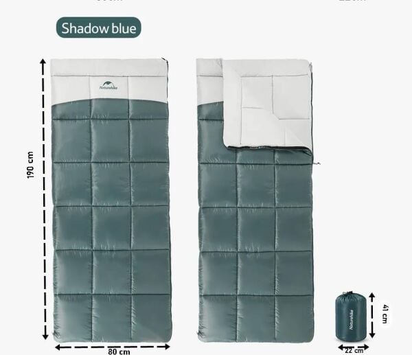 Naturehike LT250 Zarf Tarzı Pamuklu Uyku Tulumu -11°C BLUE - Right