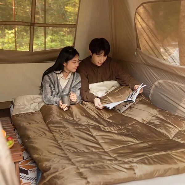 Naturehike LT250 Zarf Tarzı Pamuklu Uyku Tulumu -11°C BLUE - Right