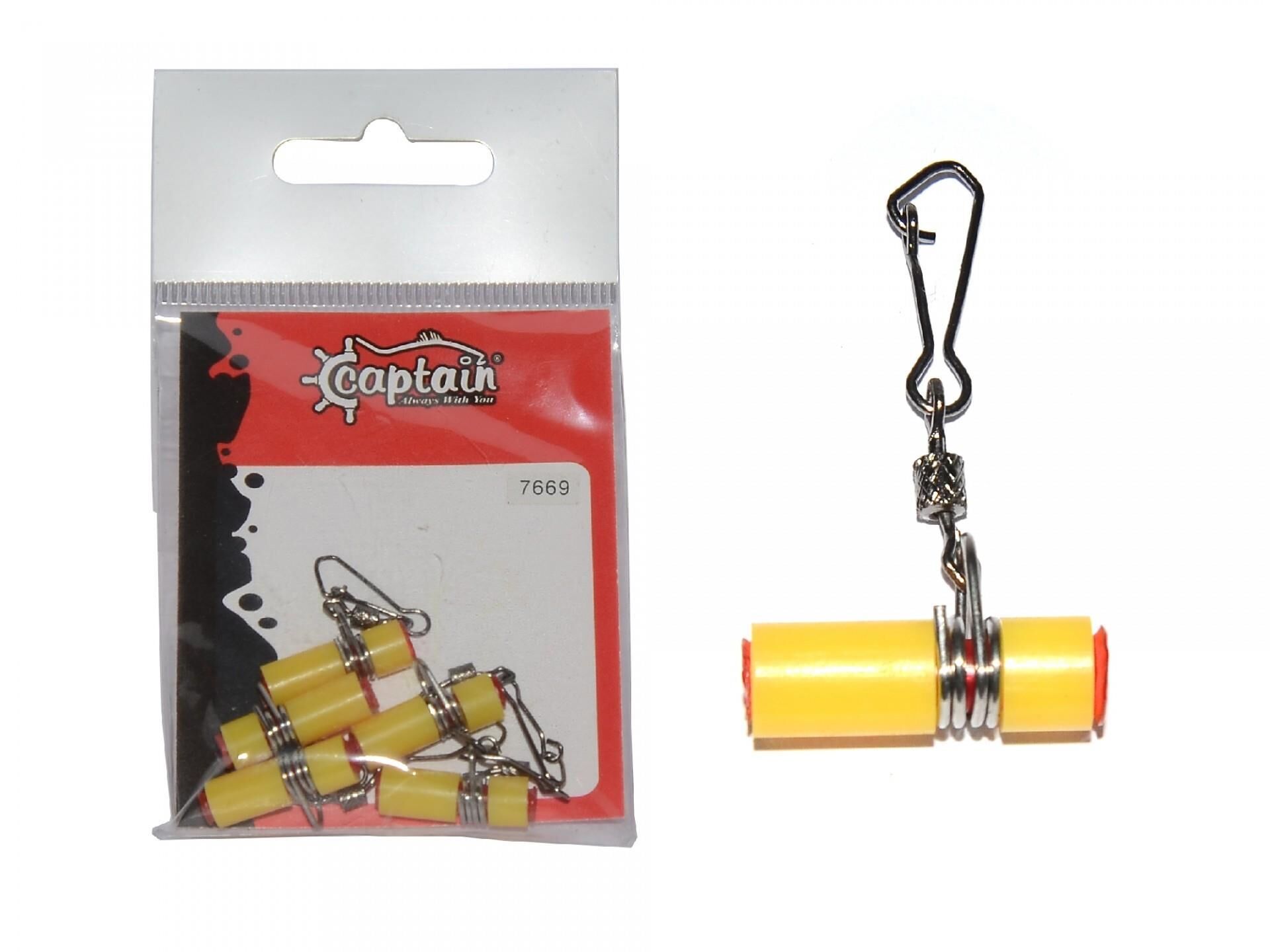 Captain Surf Atış Klipsi Tube Virbel 5'li Set Sarı