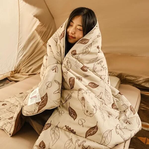 Naturehike Cute Mud Rabbit MT400 Zarf Trazı Pamuklu Uyku Tulumu -18°C Laurel - Right