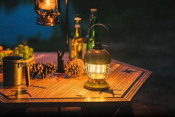 Naturehike Mushroom Glamping Kamp Lambası 350 Lümen BLACK