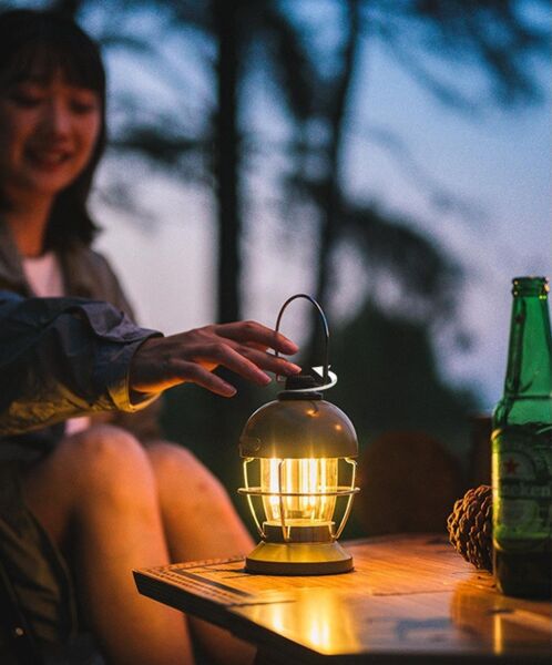 Naturehike Mushroom Glamping Kamp Lambası 350 Lümen BLACK