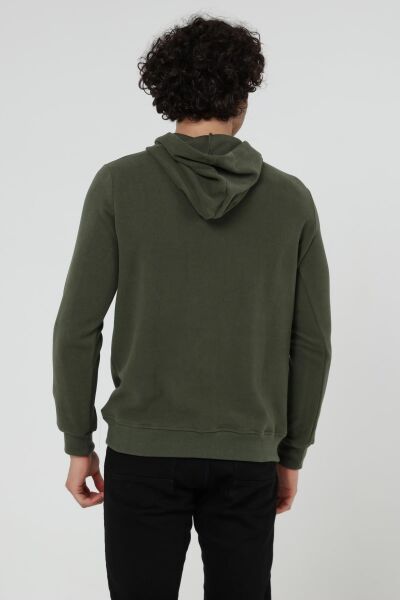 North Trace Crewline Kapüşonlu Erkek Hoodie KOYU YEŞİL - M
