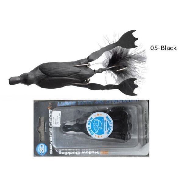 Savage Gear Hollow Duckling Wedless 7.5 cm 15 gr Silikon yem 05-Black