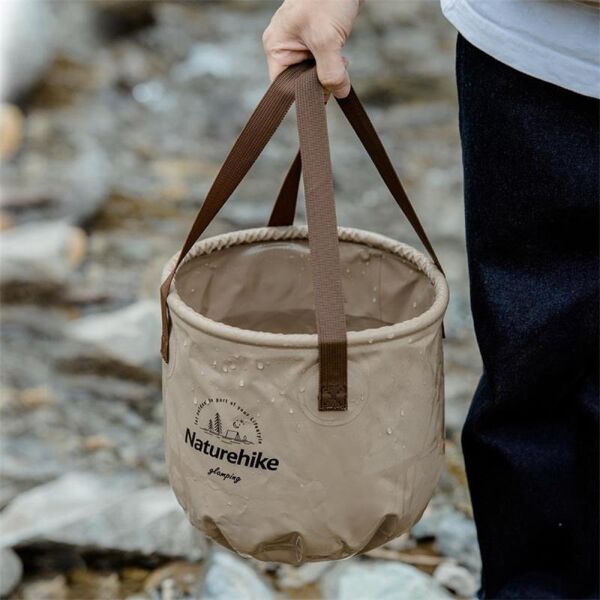 Naturehike Katlanabilir Su Geçirmez Yuvarlak Kamp Kovası Army Green - 10 Lt