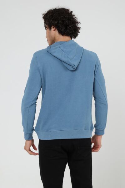 North Trace Crewline Kapüşonlu Erkek Hoodie AÇIK MAVİ - 2XL