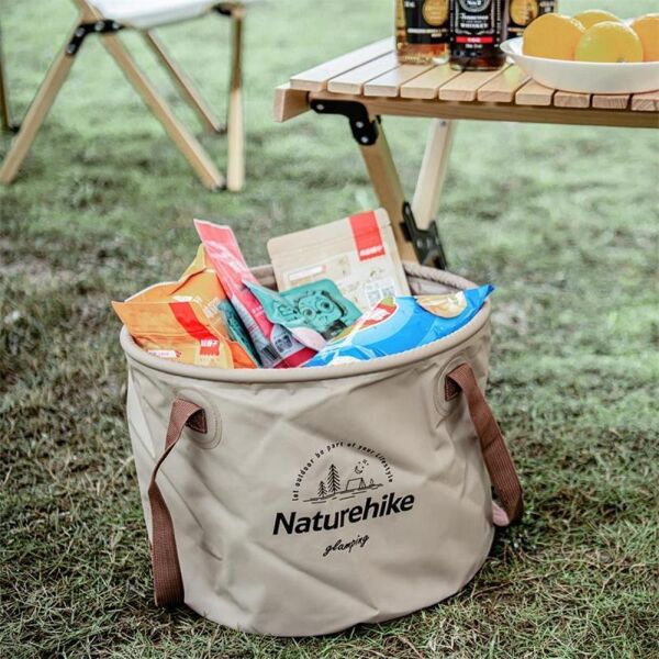 Naturehike Katlanabilir Su Geçirmez Yuvarlak Kamp Kovası Light Brown - 20 Lt
