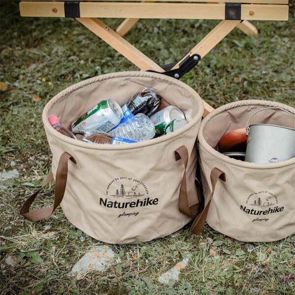 Naturehike Katlanabilir Su Geçirmez Yuvarlak Kamp Kovası Light Brown - 20 Lt