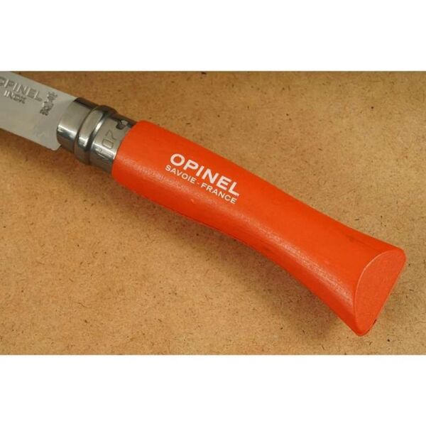 Opinel Inox No 7 Gürgen Saplı Paslanmaz Çelik Çakı TURUNCU