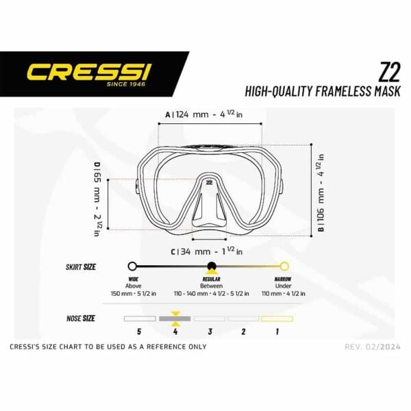 Cressi Z2 Dalış Maskesi BLACK/YELLOW/BLUE LENS