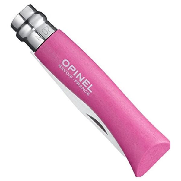 Opinel Inox No 7 Gürgen Saplı Paslanmaz Çelik Çakı PEMBE