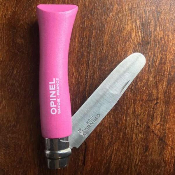 Opinel Inox No 7 Gürgen Saplı Paslanmaz Çelik Çakı PEMBE