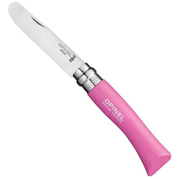 Opinel Inox No 7 Gürgen Saplı Paslanmaz Çelik Çakı PEMBE