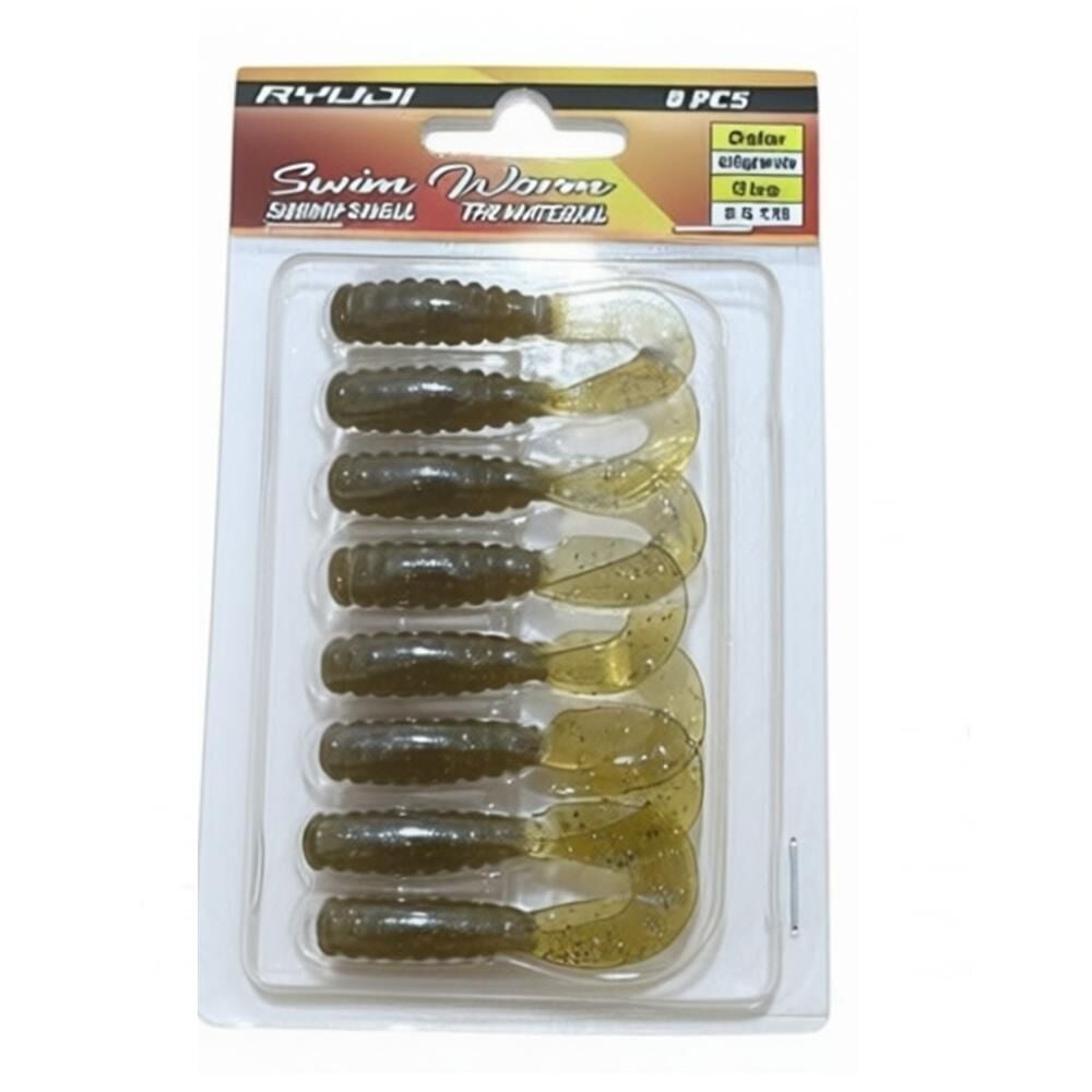 Ryuji Swim Worm 5,5cm TPR Kokulu Silikon Yem Oil Green