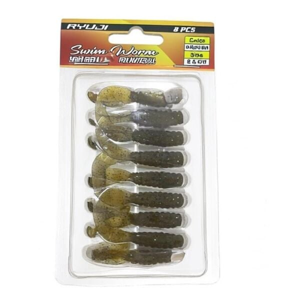 Ryuji Swim Worm 5,5cm TPR Kokulu Silikon Yem Oil Green