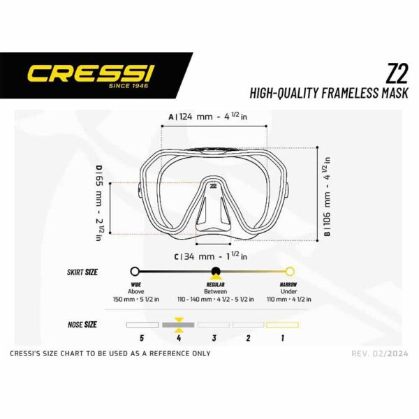 Cressi Z2 Dalış Maskesi BLACK/BLUE/ORANGE LENS