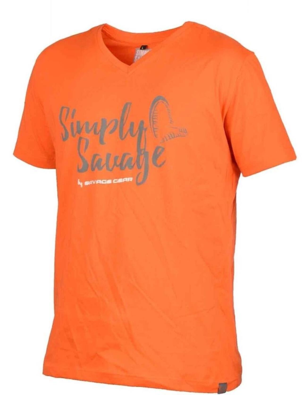 Savage gear Simply  Savage V-neck Tee Grey T-Shirt L