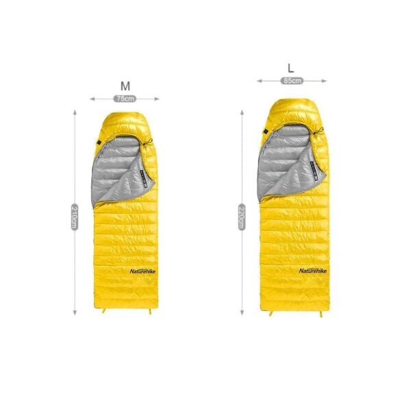 Naturehike CW400 Ultralight Kaz Tüyü Uyku Tulumu -11°C Sarı - L