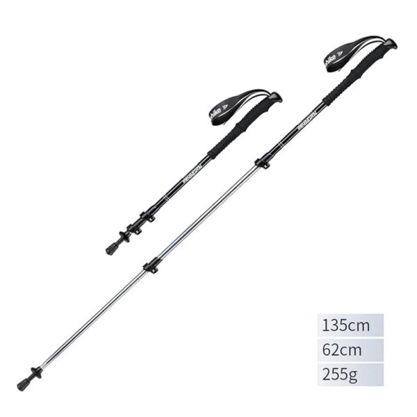 Naturehike ST01 3-Node 6061 AL Teleskopik Trekking Batonu | 62-135 cm | SİYAH