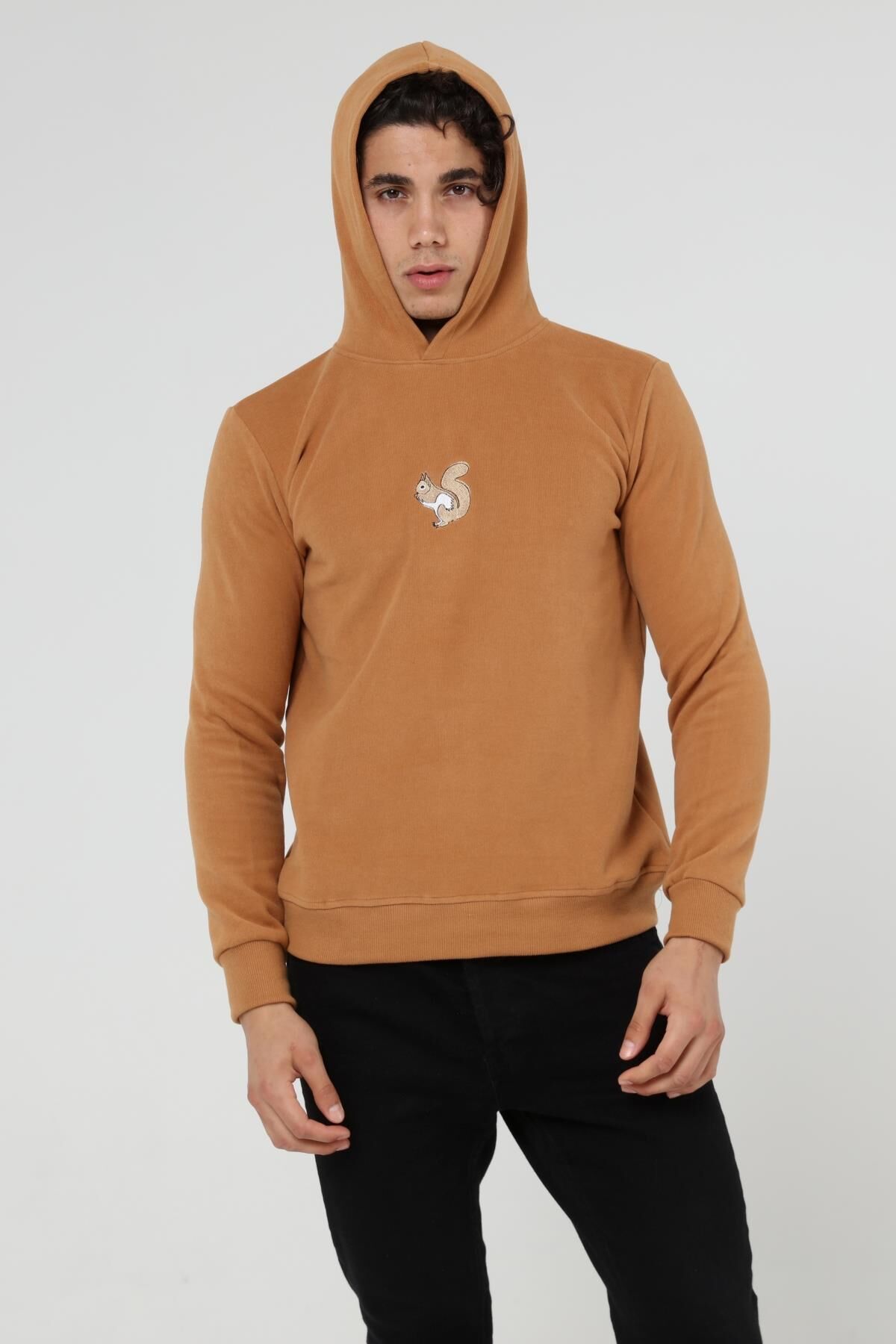 North Trace Crewline Kapüşonlu Erkek Hoodie Camel - M