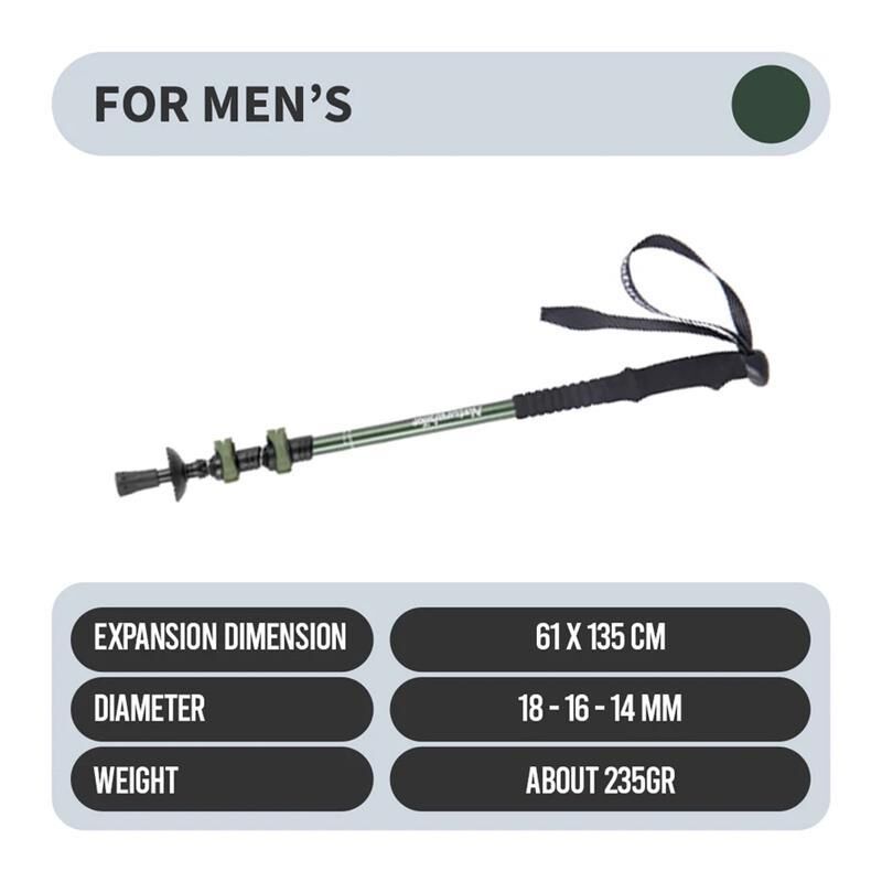 Naturehike ST01 3-Node 6061 AL Teleskopik Trekking Batonu | 62-135 cm | Army Green