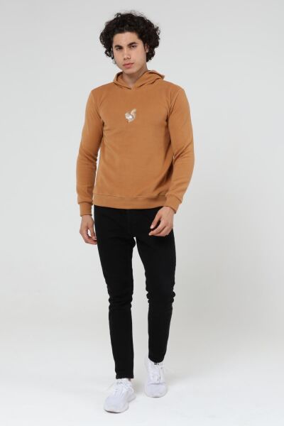 North Trace Crewline Kapüşonlu Erkek Hoodie Camel - XL