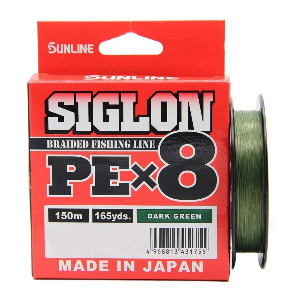 Sunline Siglon Braid PEx8 İp Olta Misinası 150mt Dark Green - 0,153 mm