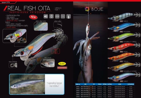 DTD Real Fish Oita 3.5 Egi Tip Run Glow 105 mm 17.5 gr Kalamar Zokası Pagro