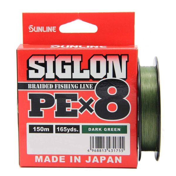 Sunline Siglon Braid PEx8 İp Olta Misinası 150mt Dark Green - 0,187 mm