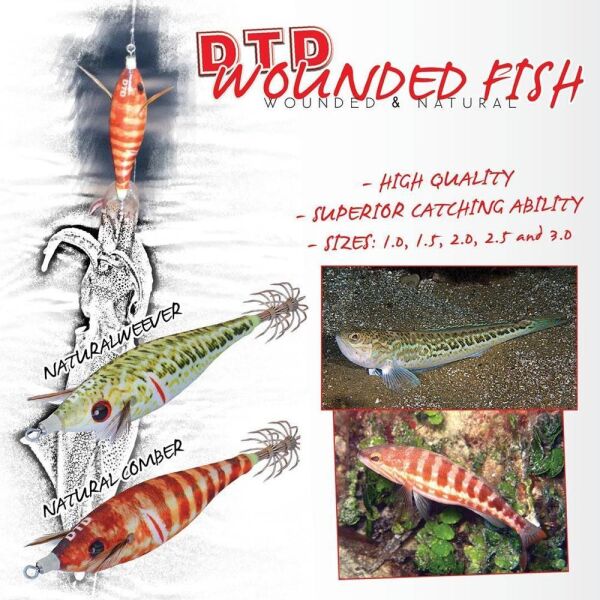 DTD Wounded Fish Egi 3.5 Glow 105 mm 17.5 gr Kalamar Zokası