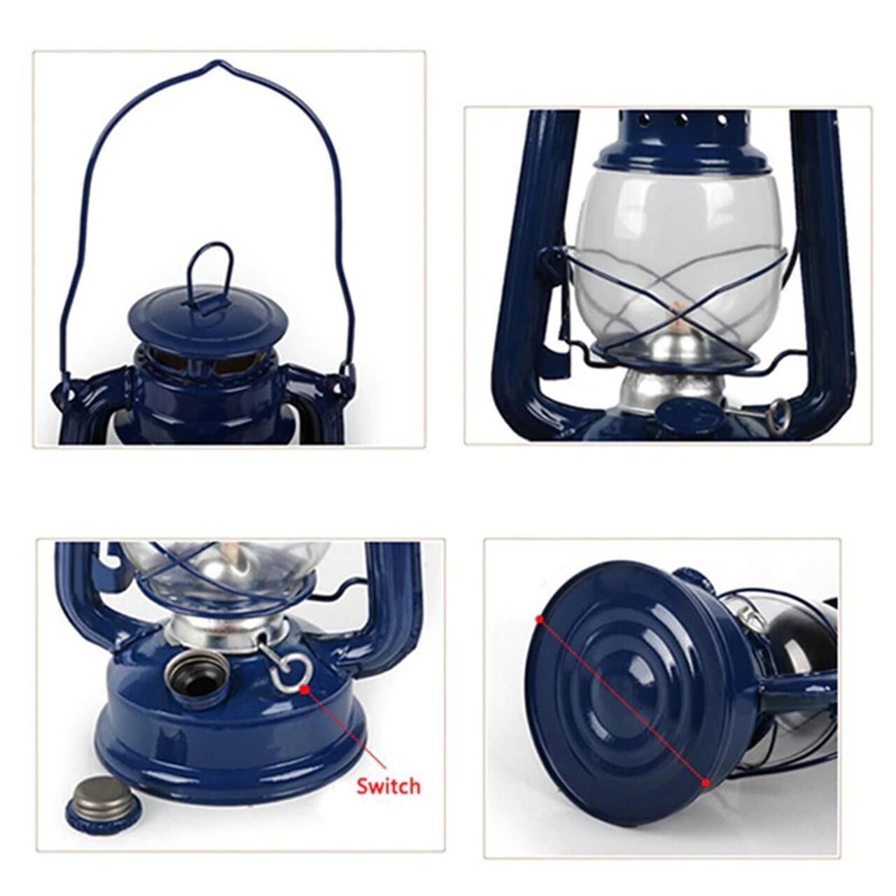 Klasik Gaz Yagi Lambası Küçük MAVİ