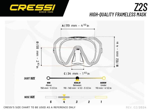 Cressi Z2S Dalış Maskesi WHITE